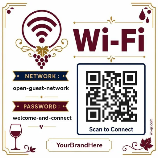 Vintage Wi-Fi sign template for restaurants & bars (square)