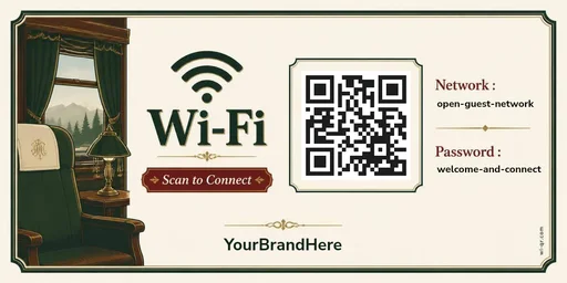 Vintage traditional Wi-Fi sign template (wide 2:1)