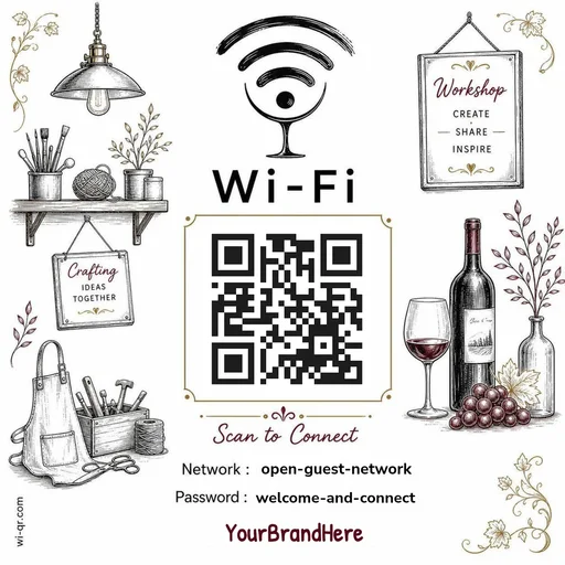 Vintage Wi-Fi sign template for events & venues (square)