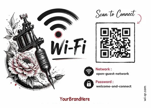 Vintage Wi-Fi sign template for salons & wellness (landscape 1.4:1)